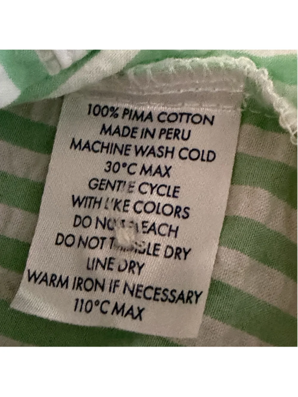 Lake Pajamas Small Green White Check Seersucker 3/4 Sleeve Button Down TOP ONLY